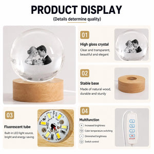 Personalized Jesus Baptism Crystal Ball Night Light